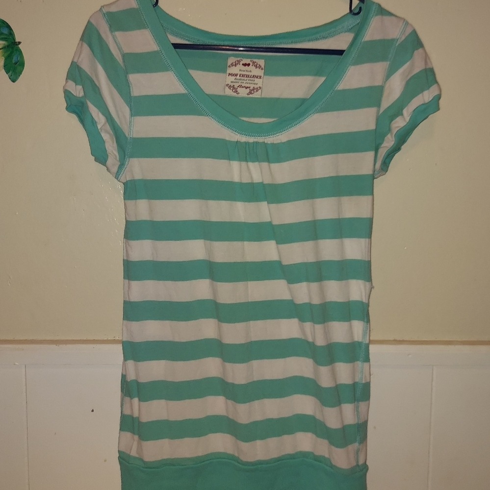 ⭐️SALE New York Poof Excellence Striped  fitted Top-Junior's L -95% Cotton